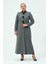 Şermin Büyük Beden Kadın Tesettür Düğmeli Kaşmir Manto 2