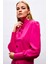 Drape Detaylı Bluz - Fuşya 3
