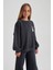 Kız Çocuk Disney Mickey & Minnie Oversize Fit Bisiklet Yaka Sweatshirt A5604A823AU 4