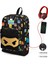 Coral High Kids Siyah Ninja Desenli Dört Bölmeli Usb'li Okul Sırt Çantası 23285 1