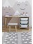 Çocuk Masa Takımı 90X45 cm 3 Sepetli Çocuk Çalışma Masası Aktivite Masası Yaz-Sil 1 Adet Tabureli 2