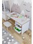 Çocuk Masa Takımı 90X45 cm 3 Sepetli Çocuk Çalışma Masası Aktivite Masası Yaz-Sil 1 Adet Tabureli 4