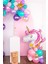 Pembe Unicorn Çiçekli Büyük Folyo Balon 42INÇ Doğum Günü Balonu 2