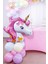 Pembe Unicorn Çiçekli Büyük Folyo Balon 42INÇ Doğum Günü Balonu 3