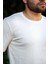 Erkek Beyaz Krep Kumaş Rahat Salaş Esnek Bisiklet Yaka T-Shirt 23ETSHTARP 4