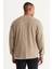 Erkek Açık Haki Loose Fit Içi Polarlı 3 Iplik Bisiklet Yaka Jakarlı Sweatshirt 5