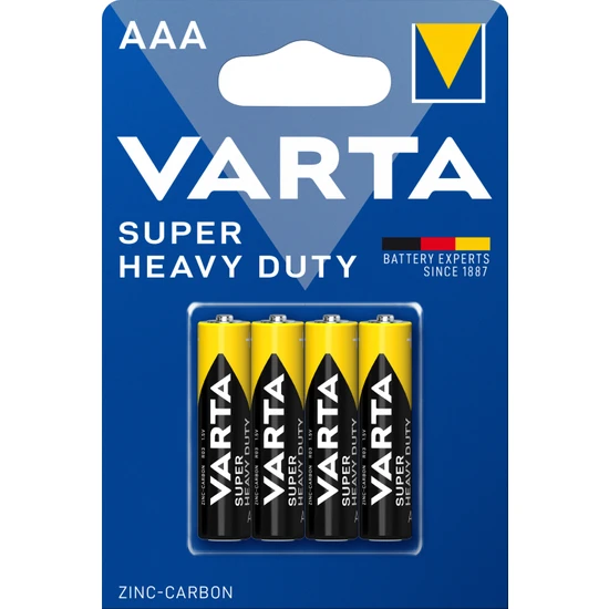 VARTA Super Heavy Duty AAA Çinko Karbon Pil 4'lü Paket