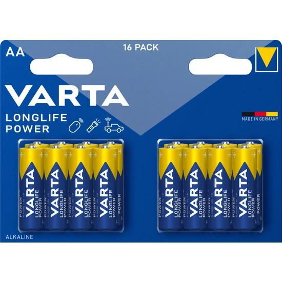 VARTA Longlife Power AA Alkalin kalem pil 16'lI paket