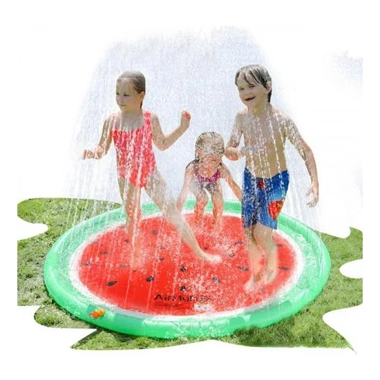 Polham 170X170 cm Ultra Geniş Çocuklar Için Yuvarlak Su Matı, Fışkıyeli Oyun Havuzu, Serinletici Su Matı