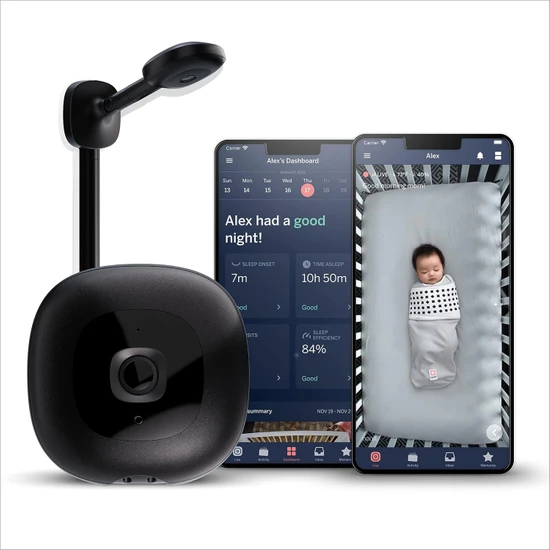 Nanit Pro Akıllı Bebek Monitörü ve Duvar Montajı - 1080P - Siyah