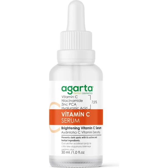 Agarta C Vitamini Serum Aydınlatıcı Koyu Leke Karşıtı (%3,5 Vitamin C, Niacinamide, Zinc Pca)