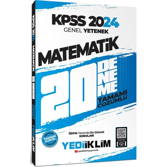 Yediiklim Yayınları 2024 Kpss Genel Yetenek Matematik Tamamı Çözümlü 20 Deneme