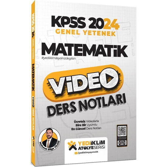 Yediiklim Yayınları 2024 Kpss Atölye Serisi Matematik Video Ders Notları - Mehmet Bilge Yıldız