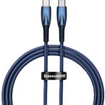 Baseus Glimmer Series 100W 100 cm Pd Type-C Şarj Kablosu Mavi