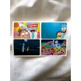 HD Sticker Rick And Morty Temalı Kart Kaplama Sticker Kart Etiketi Paket 1 4'lü