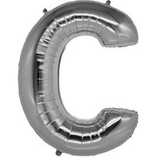 Benim Marifetlerim C Harfi Gümüş Folyo Balon 16 Inch 40 cm