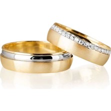 Gümüşcüm Zarif Modeli Altın Kaplama Bay Gümüş Alyans