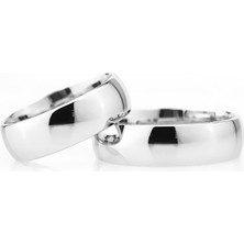 Gümüşcüm Bombeli 6mm Bayan Gümüş Alyans Nişan ve Söz Yüzüğü