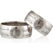 Gümüşcüm Hz. Süleyman Mührü Alyans Çifti Nazar Dualı Bayan Gümüş Alyans