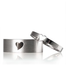 Gümüşcüm Kalpli Gümüş Alyans Modeli Bayan Alyans