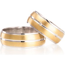 Gümüşcüm Lara Modeli Bombeli Altın Kaplama Bayan Gümüş Alyans