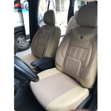 Nemu Ford Transit Connect Panelvan Uyumlu 1+1 Koltuk Kılıfı - Bej - Siyah