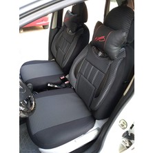 Nemu Fiat Doblo Cargo Uyumlu 1+1 Koltuk Kılıfı - Füme - Siyah