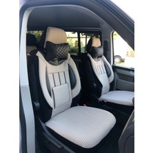 Nemu Fiat Doblo Cargo Uyumlu 1+1 Koltuk Kılıfı - Füme - Siyah