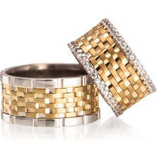 Gümüşcüm Mivara Altın Kaplama Bayan Gümüş Alyans Modeli