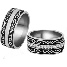 Gümüşcüm Osmanlı Motifleri Bayan Gümüş Alyans