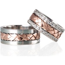 Gümüşcüm Örgü Gümüş Alyans Modeli Rose Bayan Alyans