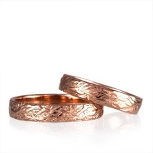 Gümüşcüm Rose Ağaç Kabuğu Rose Bayan Gümüş Söz Yüzükleri