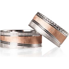 Gümüşcüm Rose Leylak Bayan Gümüş Alyans Nişan Yüzükleri