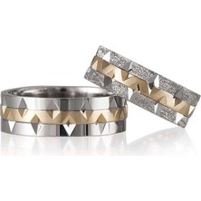 Gümüşcüm Simli V Model El Işi Bayan Gümüş Alyans