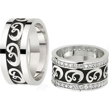 Gümüşcüm Vav Modeli Bayan Gümüş Alyans