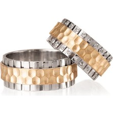 Gümüşcüm Zümrüt Gümüş Alyans Modeli Altın Kaplam Bayan Alyans