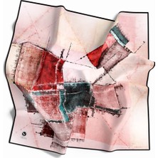 Violla Twill Yamalı Ve Geometrik Desenli Lila Renkli 90x90 Eşarp (İpek İçermez) Dikim Şekli : El Dikişi