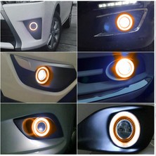 C9 Mercekli Angel LED Halkalı Sis Far 89MM Su Geçirmez Angel Renk Seçenekli (Beyaz, Buz Mavi, Turuncu)