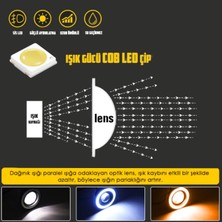 C9 Mercekli Angel LED Halkalı Sis Far 89MM Su Geçirmez Angel Renk Seçenekli (Beyaz, Buz Mavi, Turuncu)