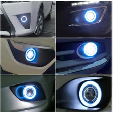 C9 Mercekli Angel LED Halkalı Sis Far 89MM Su Geçirmez Angel Renk Seçenekli (Beyaz, Buz Mavi, Turuncu)