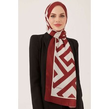 Losyana Zikzak Desen Krep Şal Bordo