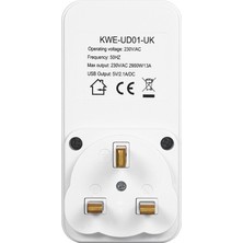 Mbw 2 USB Portu 5 V 2.1A Uk Plug Geri Sayım Zamanlayıcı Soket - Beyaz (Yurt Dışından)