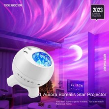Yıldızlı Gökyüzü Işık Gece Lambası Kuzey Işıkları Atmosfer Bluetooth Hoparlör Yatak Odası Projektör Işığı (Yurt Dışından)
