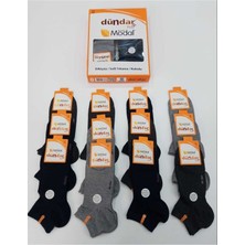 Dündar  Erkek Plus Modal Siyah Dikişsiz Soft Yıkama Kokulu Patik Çorap 12'li Kutulu