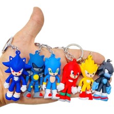 Super Sonic Sonic ve Arkadaşları Karakter Slikon Anahtarlık 6lı