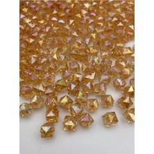 Hedef Bijuteri 100GR 10MM Janjanlı Turuncu Küp,kübik Model Akrilik Boncuk,takı ,çanta Boncuğu (100GR,~180 Adet)