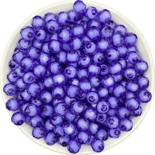 Hedef Bijuteri 50GR 8mm Mor / Koyu Lila Içi Boncuklu Akrilik Petek Boncuk,takı,çanta Yapım Boncuğu (50GR,~200 Adet)