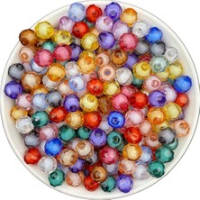 Hedef Bijuteri 50GR 8mm Karışık Renkli Içi Boncuklu Akrilik Petek Boncuk,takı,çanta Yapım Boncuğu (50GR,~200 Adet)