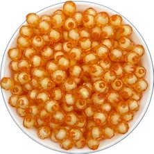 Hedef Bijuteri 50GR 8mm Turuncu Renk Içi Boncuklu Akrilik Petek Boncuk,takı,çanta Yapım Boncuğu (50GR,~200 Adet)