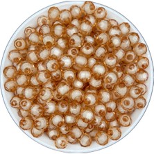 Hedef Bijuteri 50GR 8mm Içi Boncuklu Vizon Renk Akrilik Petek Boncuk,takı,çanta Yapım Boncuğu (50GR,~200 Adet)